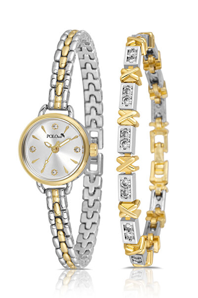 Polo Air Minimal Women's Wristwatch Zircon Stone Xoxo Bracelet Combination Gold Silver Color Pl-1581B3