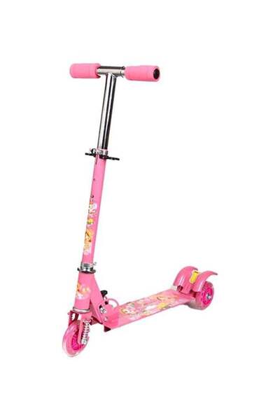 sharpdo 3-Wheel Foldable Scooter Lightweight And Easy To Carry Anywhere For Kids Pink 74x110x17cm