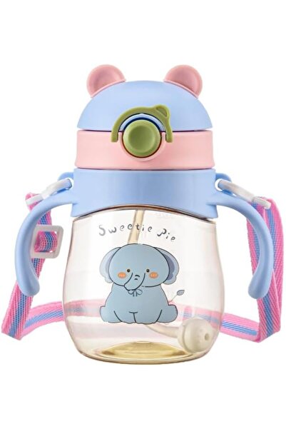 Yelajoy Kids Straw Cup with Weighted Silicone Straw, Leak-Resistant, BPA-Free, 300ml