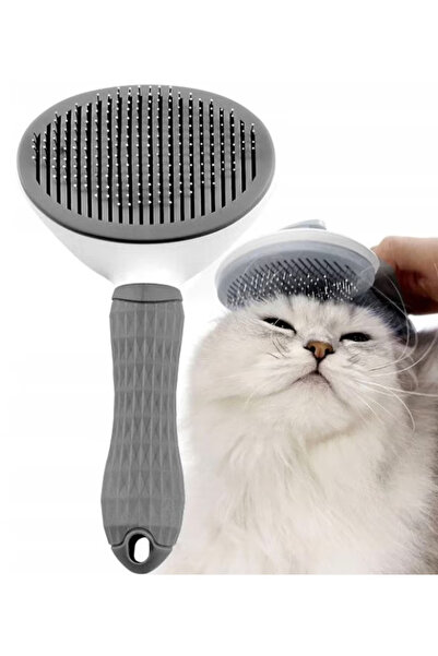 LILY Dog and cat hair brush with self-cleaning button Gray
