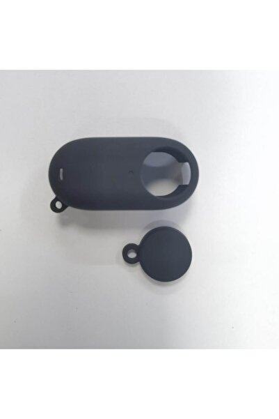 XTW Husă de protecție din silicon pentru Insta360 GO 3 cu capac de obiectiv și șnur, neagră