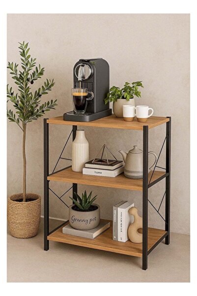 AGD 3 Layers Entryway Table Coffee Table for Living Room Entryway Sofa Foyer (Brown)