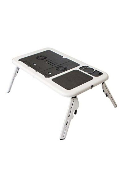 YupFun طاولة كمبيوتر محمولة مع مروحة ER - أبيض/أسود