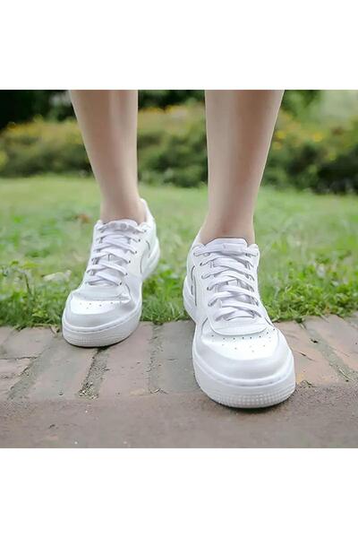 DESİGN TakBırak Yeni Nesil Kilitli Elastik Ayakkabı Bağcığı, Tak Bırak Akıllı Lastik Bağcık 1 Çift Beyaz