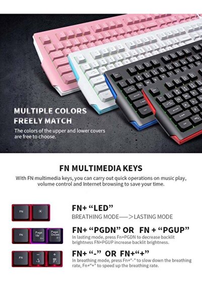 AZZHAAR Wired Gaming Keyboard with 104 Keys and Customizable RGB Backlight for PC, Laptop, Mac, and Xbox