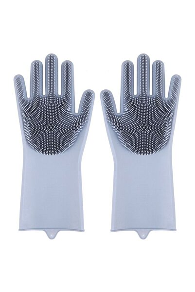 AGD Thick Silicone Cleaning Gloves, Heat-Resistant, Multi-purpose (Gray)
