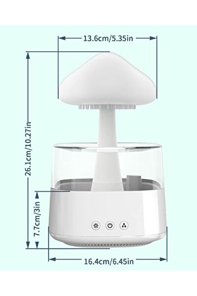 HASSAN MUSHROOM style humidifier made of ABS with remote control 450 ml white