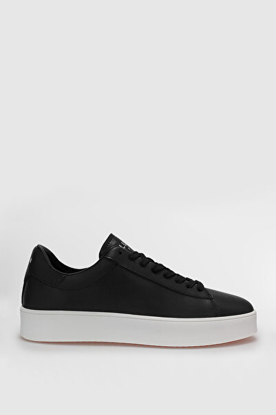 Lufian Anton Men's Leather Sneaker Shoes Black