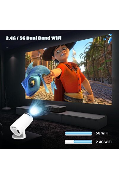 Generic Mini Projector Android 11 Portable 4K/1080P Support Wi-Fi Bluetooth 180° Rotatable