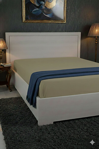 FAVORA 100% Cotton Ranforce Premium King Size Fitted Sheet - Beige