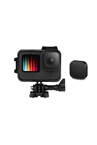 XTW Suport cadru de protecție pentru GoPro Hero 9/10/11/12 cu bliț, suport pentru microfon și capac de obiectiv