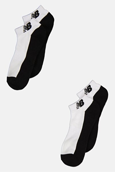 New Balance Men 2 Pair Brand Logo Performance No Show Socks, White/Black