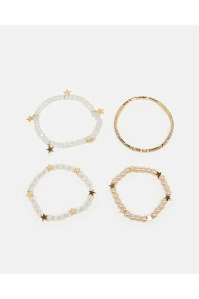 REDTAG أساور نسائية مزينة بالذهب (4 قطع)