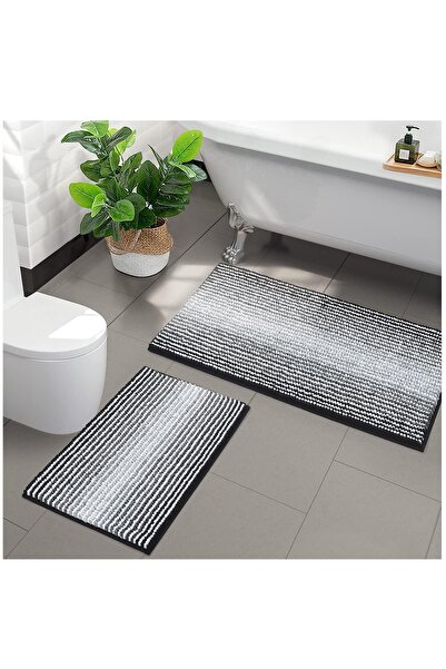 Arabest Bathroom Rugs and Mats Sets, 2 Piece Thick Absorbent Chenille Bath Mat Rug Set Non Slip for Bathroom