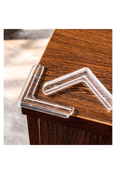 SEM Set de 8 protecții pentru colțuri/margini de masă în formă de L, autoadezive, 65x65 mm, transparente