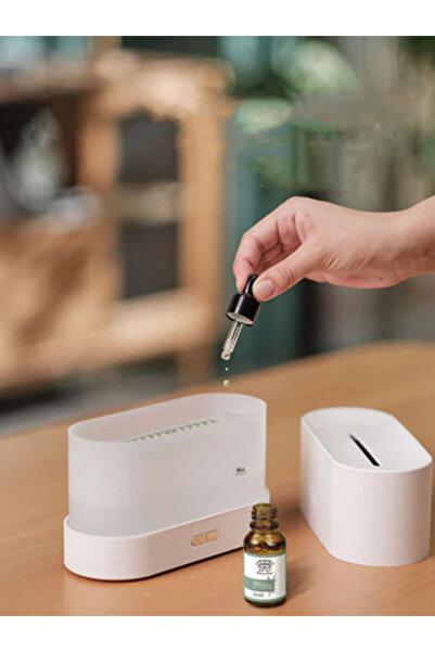 OEM Ultrasonic Humidifier With Silent Flame Effect WHITE