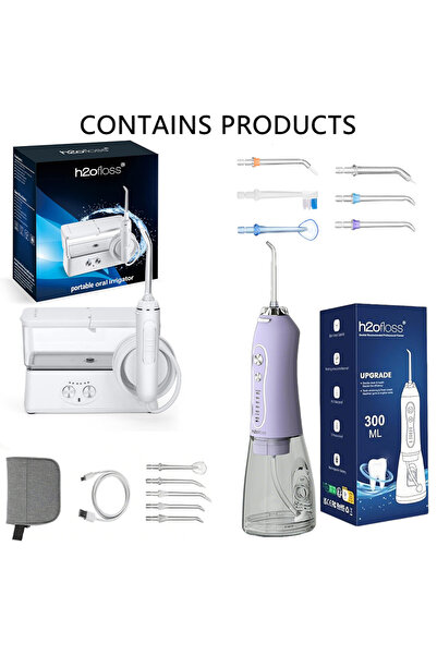 h2ofloss Water Flosser Cleaning Set - Multiple Replacement Nozzles, for Home and Travel