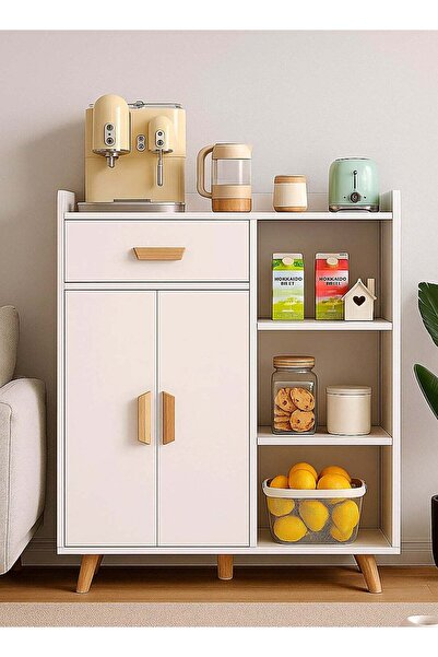 AGD Coffee Corner Cabinet with Storage Drawer and Adjustable Shelf (White)