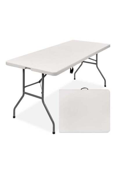 Biki Portable Plastic Folding Table White