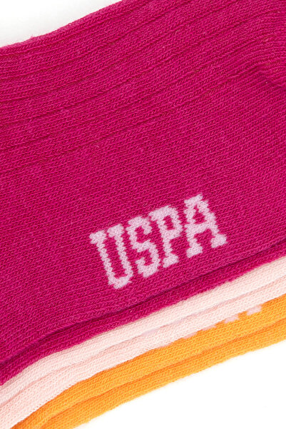 U.S. Polo Assn. Girl's Pink Booties Socks 50318073-Vr041