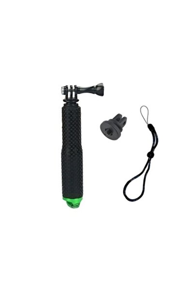 XTW Selfie Stick Black/Green 18-49 cm with Mount for GoPro, insta360, DJI, SJcam, Phone