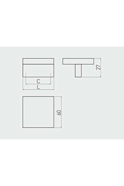 GTV Mâner UZ-60 în formă de T, oțel periat, C32/L60, ZnAl