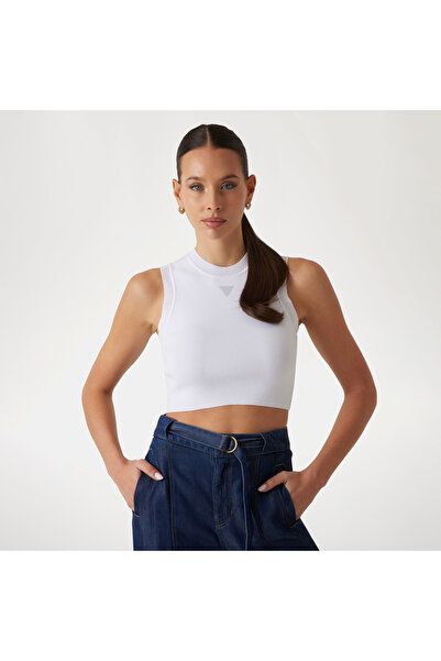 Guess Kadın Beyaz Kolsuz T-Shirt