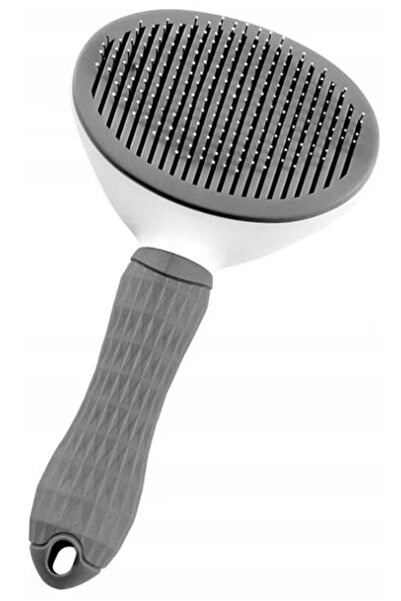 LILY Dog and cat hair brush with self-cleaning button Gray