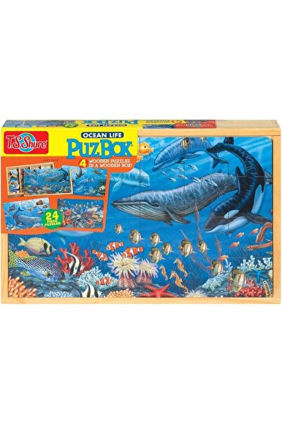 AGD ألغاز Ocean Life الكبيرة - 4 في صندوق خشبي