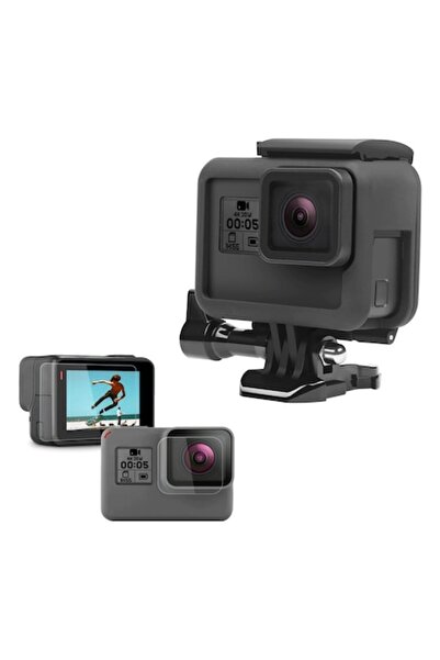 XTW Cadru de protecție (sistem de montare) pentru GoPro Hero 5/6/7 cu folie de protecție pentru ecran și obiectiv