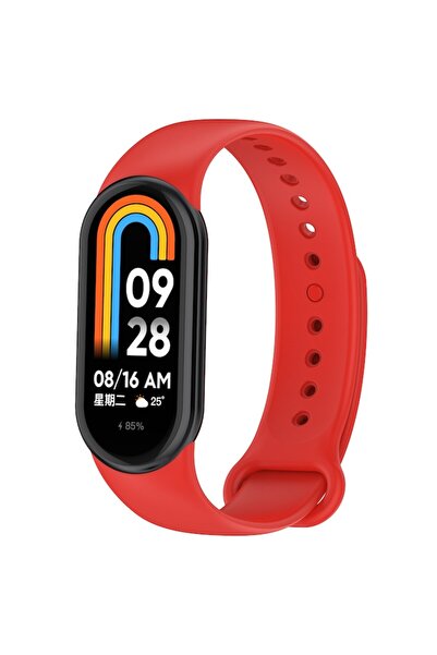 PHN MAG Silicone Wristband with Metal Pin, compatible with Xiaomi Mi Band 8/9/10, PHN Mag, Red