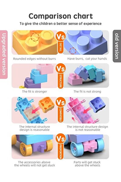 Generic Building Blocks Table Macaron Color Stacking Blocks DIY Assembled Educational Toys with Stool