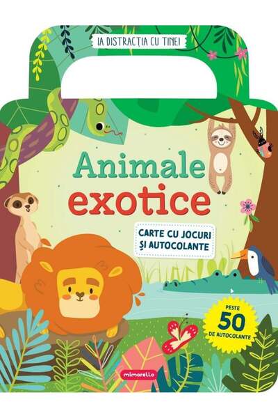 Mimorello Animale exotice - Caiet cu jocuri cu peste 50 de autocolante