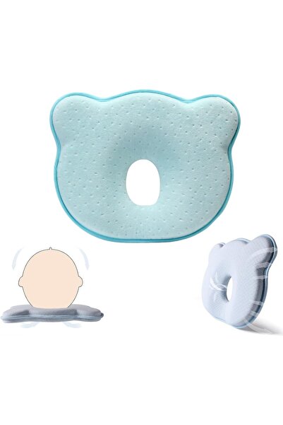 HOOKOR Baby Anti-Flat-Head Memory Foam Pillow — Ergonomic Breathable Toddler Pillow for Stroller,