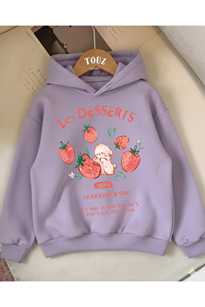 Touz Moda Φούτερ με κουκούλα για παιδιά Strawberry Rabbit με 3 κλωστές