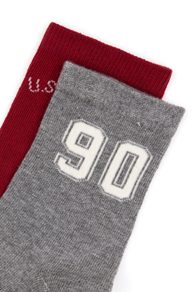 U.S. Polo Assn. Boy's Gray Melange Socks 50318051-Vr086