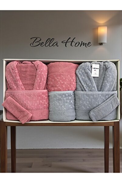 Bella Home 8 Piece Waterway Family Bathrobe Set