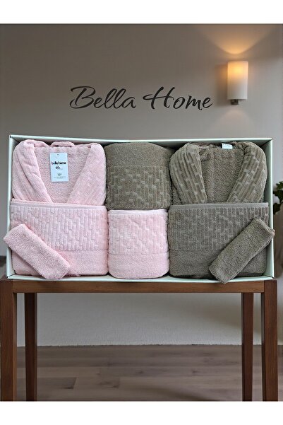 Bella Home 8 Piece Waterway Family Bathrobe Set