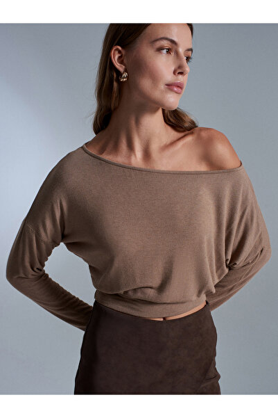 Dilvin 32306 Wool Blend Single Shoulder Top-Vizon