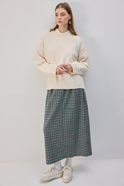 Touché Privé Tweed Pleated Skirt
