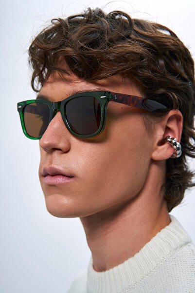 Bilge Karga Jack Green Leopard Brown Men's Sunglasses