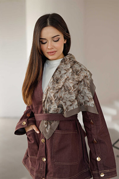 ipekistanbul وشاح من القطن العضوي بنسبة 100% - نمط إبرو - مينك