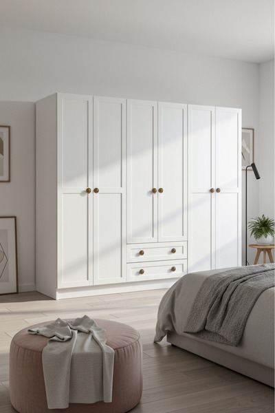 Platinreyon BOHEM 6 KAPAK 2 ÇEKMECE GARDIROP MDF KAPAK