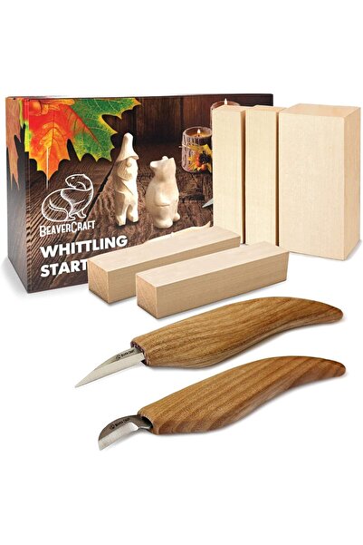 BeaverCraft مجموعة نحت الخشب S16 للمبتدئين والأطفال والكبار مع مكعبات من خشب ...