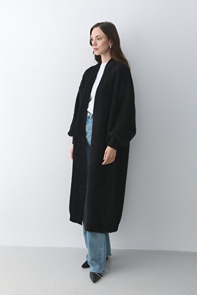 Laluvia Black Oversized Knit Cardigan - 251015