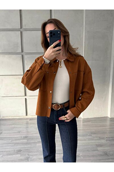 Coral Cep Detaylı Gömlek 23269 Taba