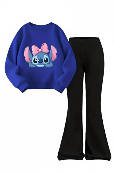 npLStore Children's Stitch Printed Sweatshirt Flared Tracksuit Set