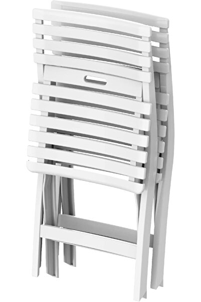 Cosmoplast Foldable Plastic Camping & Beach Chair, Water-Resistant, White