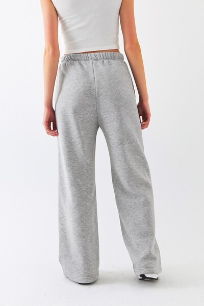 The Champ Clothing Oversized Unisex Sweatpants Gray Melange– 3 Thread Sh Fleece-Lined Fleece, Wide Legs, Modern Comfortable Cut with Pockets
