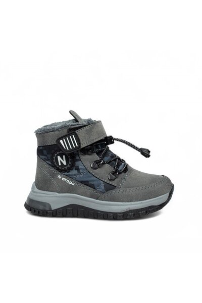 Ndropss Patik Bot 015 Cilt Denye Füme Kaymaz Kürklü Çocuk Kışlık Bot